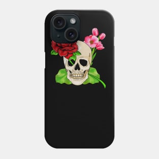 Skull, Rose Floral Tropical, Skulls Phone Case