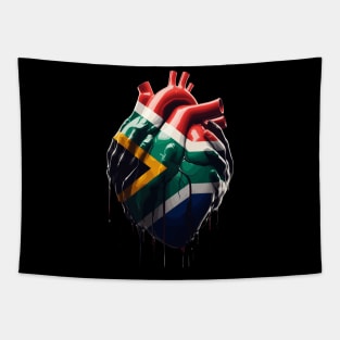 South African Flag Heart Tapestry