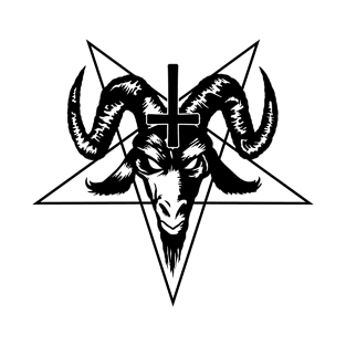 Satanic Goat Head with Pentagram (black) T-Shirt