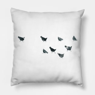 Wandering chooks (cut-out) Pillow