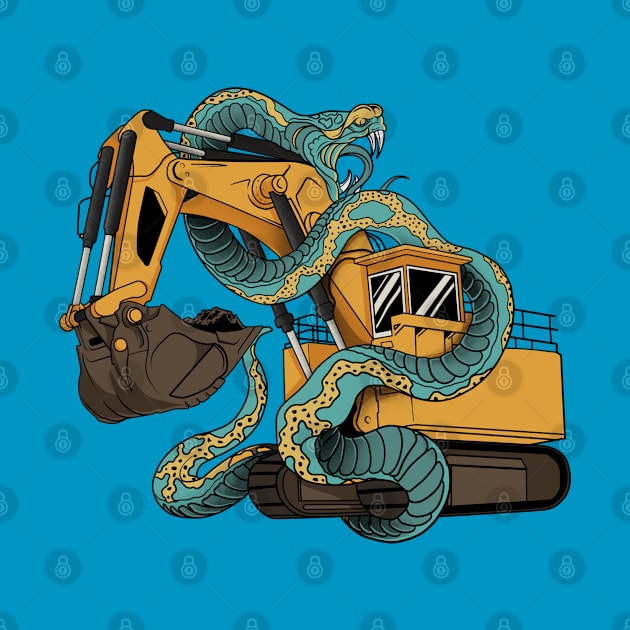 Excavator vs anaconda by damnoverload