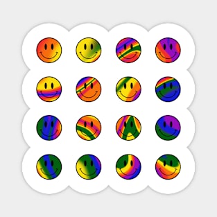 Mini Smiley Faces Bundle - LGBTQ+ Pride Magnet