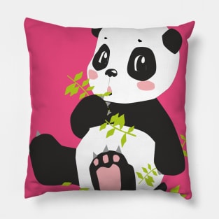 Cute Baby Panda Animal Illustration Pillow