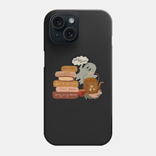 Nerdy ghost who loves tea and books Phone Case