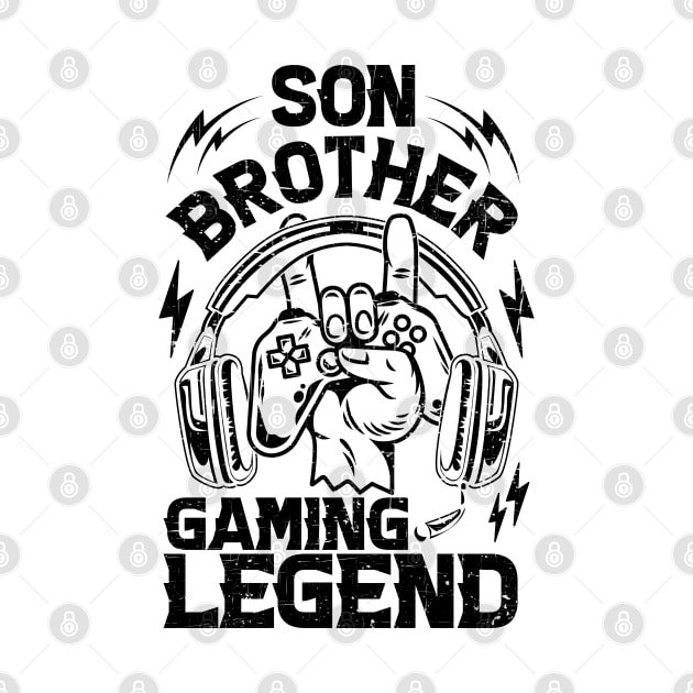 Son Brother Gaming Legend Gamer Gifts For Teen Boys Gaming Vintage by Herotee