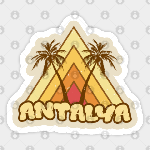 Antalya Retro Sunset Antalya Sticker Teepublic