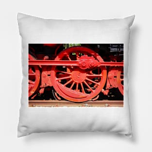 Red wheel of a steam locomotive type 50 3562-1, Germany, Europe Pillow