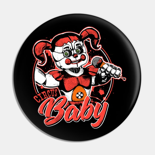 Five Nights at Freddy's Scary Circus Baby Doll Pin by DeepFriedArt