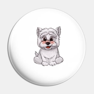 Funny Puppy Westie Smiling Pin