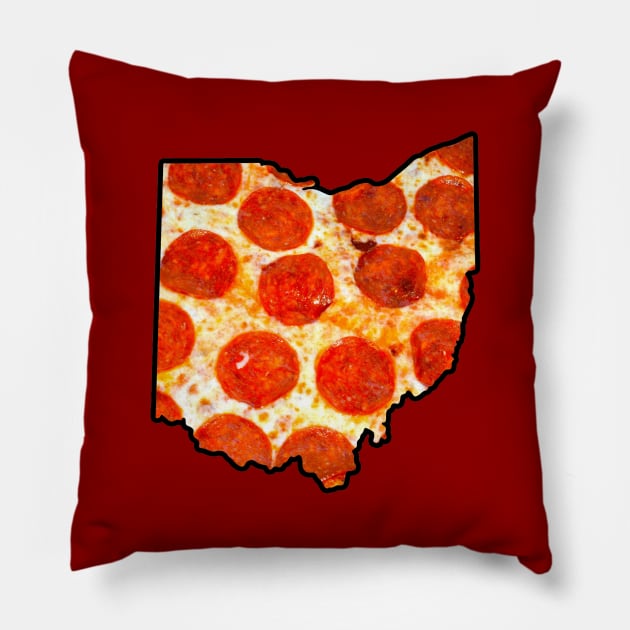 Ohio Pepperoni Pizza Pillow by fearcity