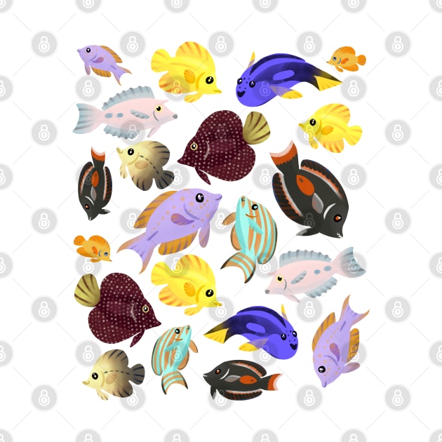 Cute Aquarium Tang Fish Pattern by narwhalwall