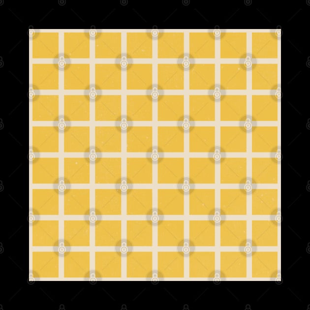 Yellow Grid Retro Pattern by Trippycollage