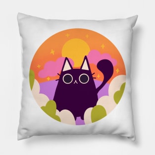 Cute halloween colorful cat design Pillow