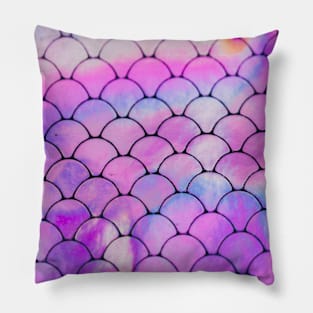 Neon Mermaid Holographic Scales Pillow