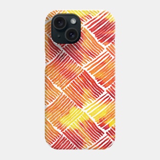 Orange watercolor streaks Phone Case