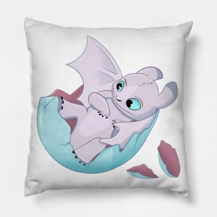 Easter dragon in egg, Light fury the dragon, how to train your dragon art, baby dragon Pillow