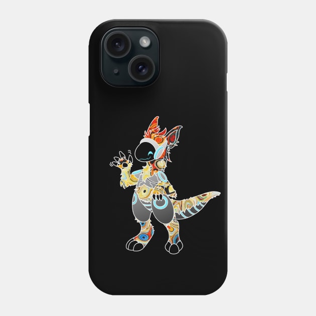 Protogen Fursuit Furry Fursona waving hello multi rainbow Phone Case by Surfer Dave Designs