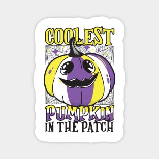 Gender Fluidity Coolest Pumpkin In The Patch Non-Binary Flag Jack O’ Lantern Magnet