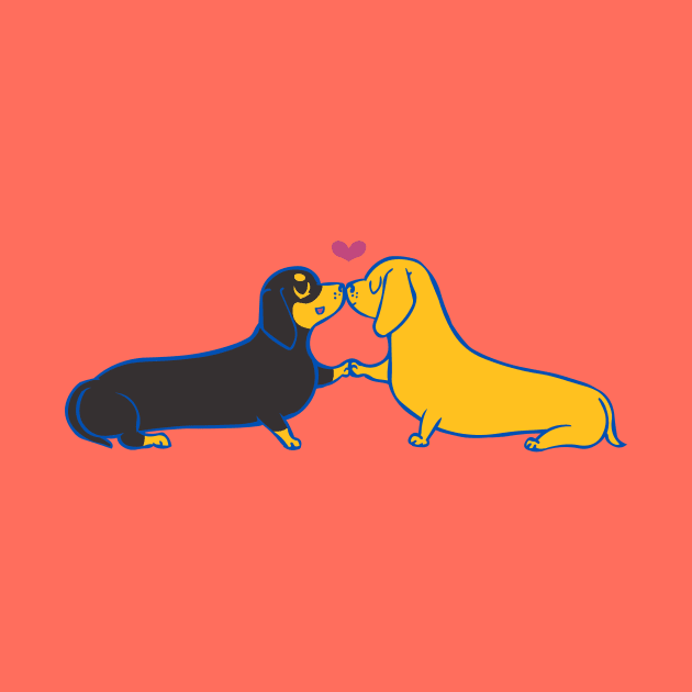 Dachshund Kisses by huebucket