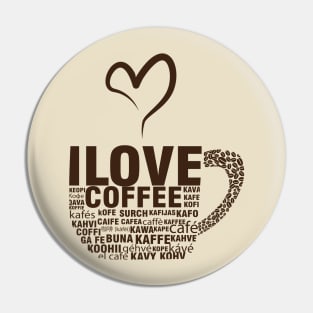 I Love Coffee Pin