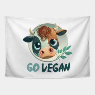 Vegan calf, go vegan, against animal torture, no animal cruelty Tapestry