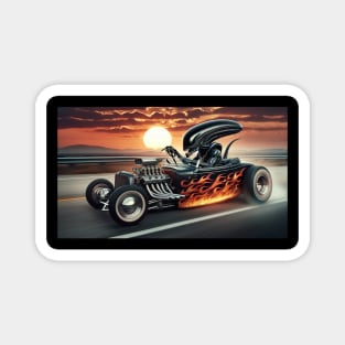 Alien Hot Rod Magnet