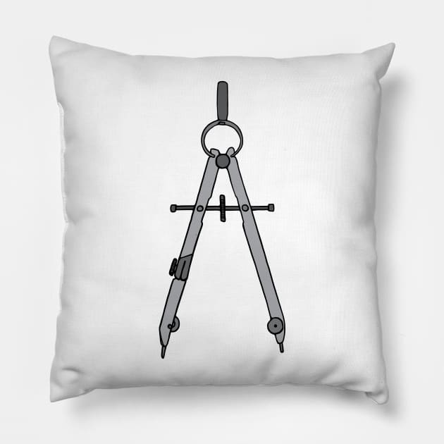 Drawing Compass Pillow by murialbezanson