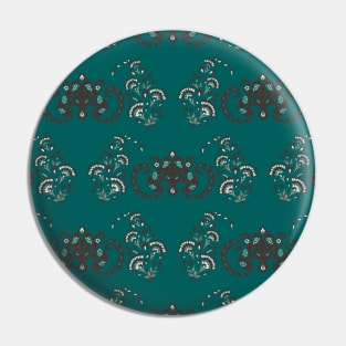 Airy Teal Paisley Pin