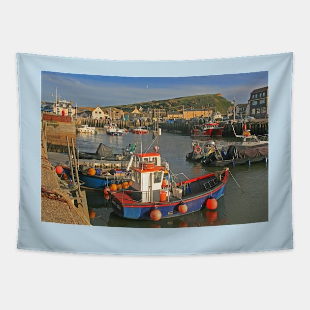 Fishing Boats, West Bay, October 2022 Tapestry by RedHillDigital