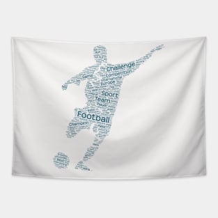 Football Footballer Silhouette Shape Text Word Cloud Tapestry