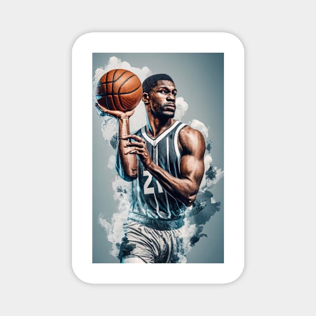 Basketball Buzzer Beater Alley-Oop Graphic Magnet by AmazinfArt