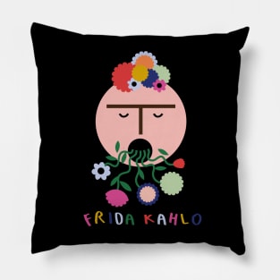 Frida Kahlo feminist mexican painter colorful summer flowers Pillow