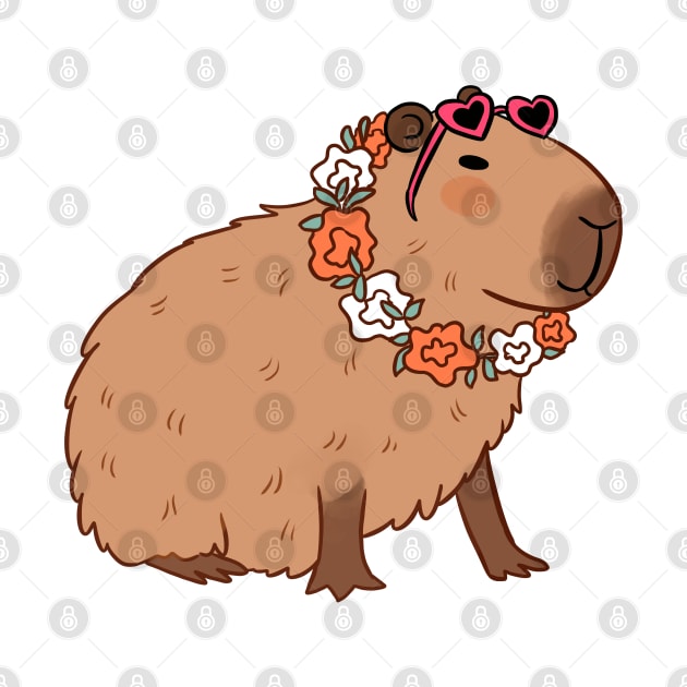 This cute capybara is ready to have fun in the sun by Yarafantasyart