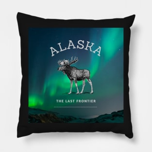 Northern Lights Alaska Moose Pillow