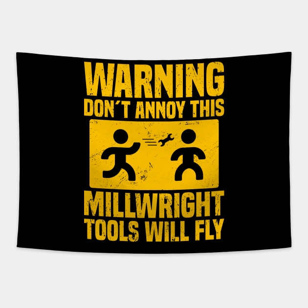 Millwright Warning Tapestry by medd.art