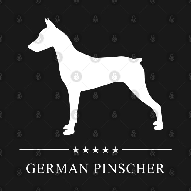 German Pinscher Dog White Silhouette by millersye