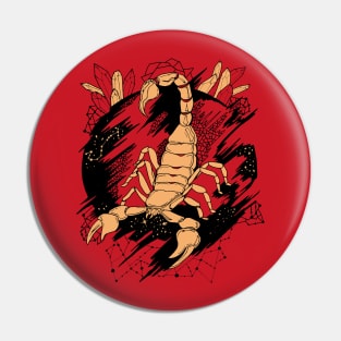 Red and Cream Cosmic Scorpion Pin