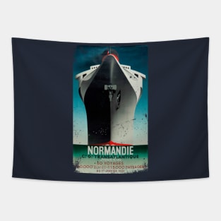 Normandie Poster Retro Vintage Cruise Ship Tapestry