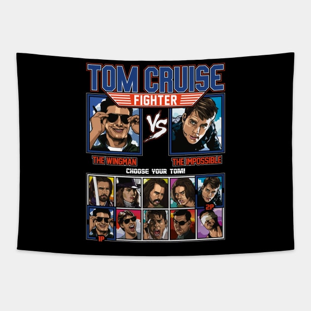 Tom Cruise Fighter - Topgun vs Mission Impossible Tapestry by RetroReview