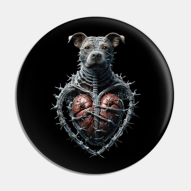 Man's Love for Man's Tough Dog Pin by FurryBallBunny