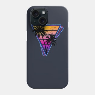 Distressed Triangle Synthwave Silhouette Design Phone Case