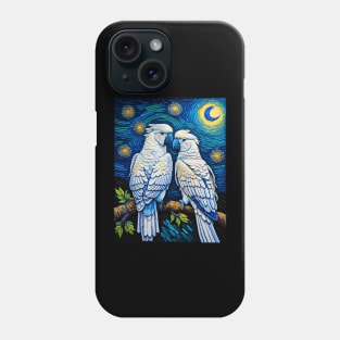 White Cockatoo in starry night Phone Case