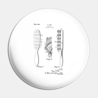 Comb Brush Design patent drawing Pin