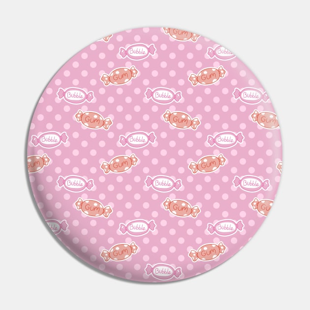 Pink Bubblegum Candy Pattern Pin by saradaboru