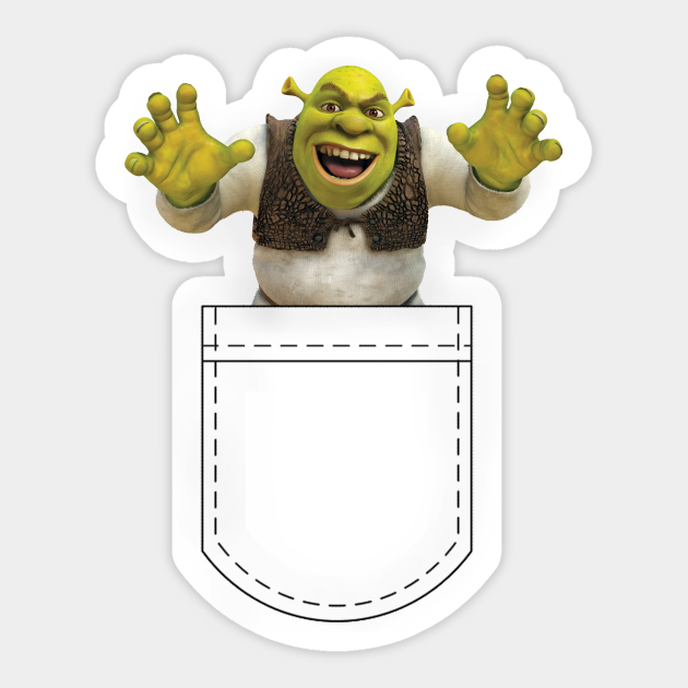 Raised Hands Pocket Shrek - Shrek - Sticker