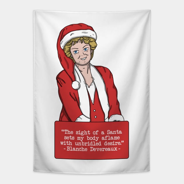 Blanche Devereaux Christmas Quote Tapestry by mia_me