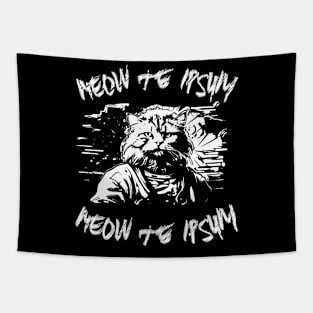 B/White MEOW TE IPSUM - KNOW YOURSELF Tapestry