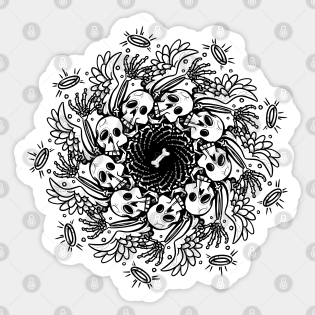 Skull Mandala Skull Mandala Sticker Teepublic Skull Mandala Skull Mandala Sticker Teepublic