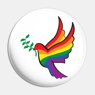 Rainbow Dove Pin