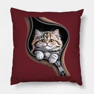 British Longhair Cat Zipper Cats Cute Kitty Lover Gift Pillow